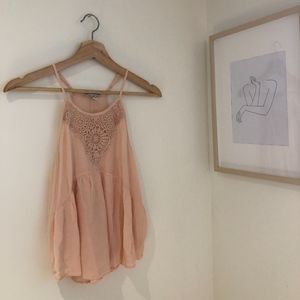2/$22 - American Eagle Dainty Pink Peplum Tank